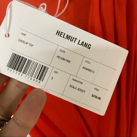 Helmut Lang | Overlap Draped Top In Helium Pink S - Picture 7 of 12